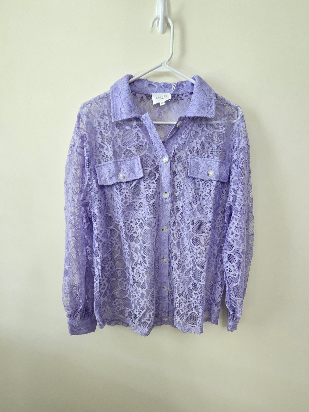 Andree By Unit Lace Cascade Shacket Blouse in Lavender-Various